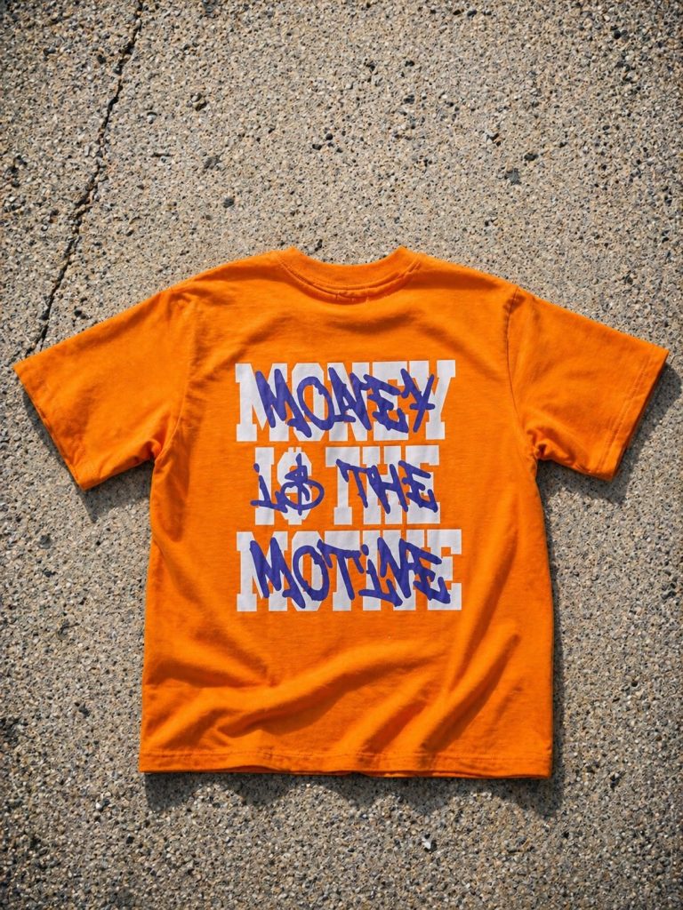 Orange t-shirt typography